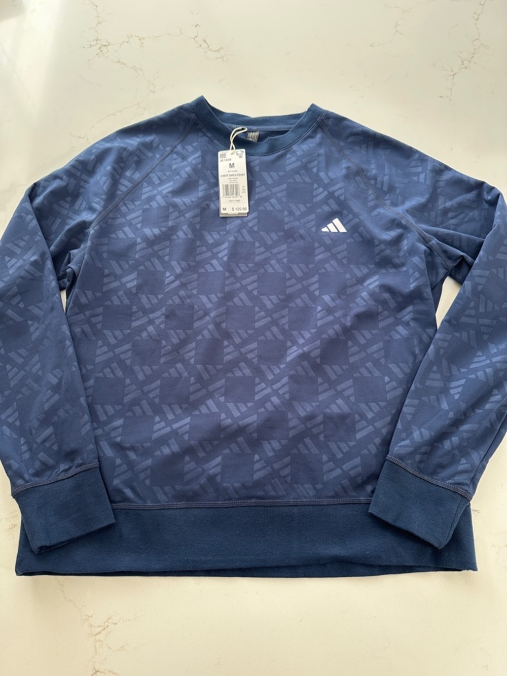 Adidas Men’s Navy 365 Golf Crew Neck Sweatshirt Medium NWT